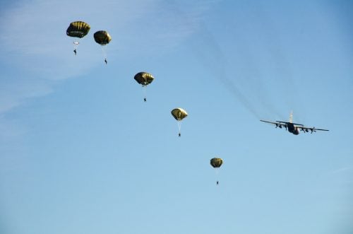 Paratroopers jumping from a plane - How 2 Become