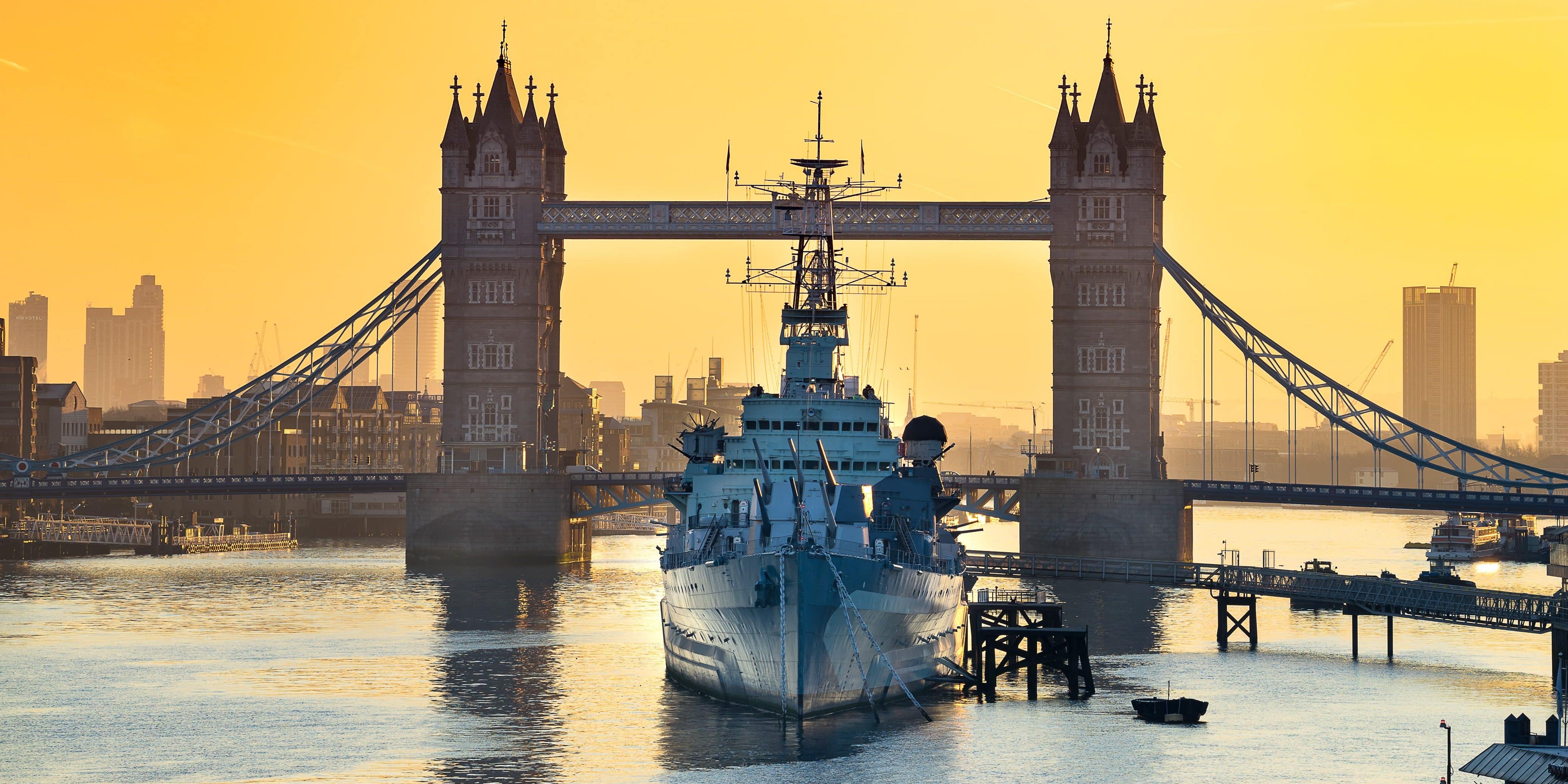UK Royal Navy vessel on the River Thames