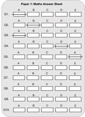 How2Become 11+ Sample Maths Answer Sheet